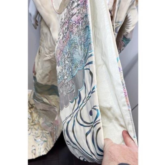 ANTIQUE JAPANESE WEDDING CEREMONIAL KIMONO DRESS COAT - Picture 9 of 15